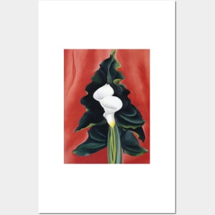 Calla Lilies on Red - georgia okeeffe Posters and Art